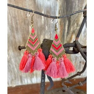 Boho Dangling Earrings with Tassels, Costume Jewelry with FREE gift and gift bag